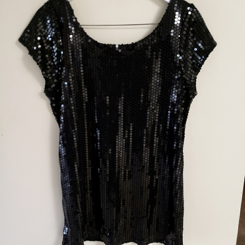 Vintage Miso Sequin Black Mini Dress or Shirt S-14